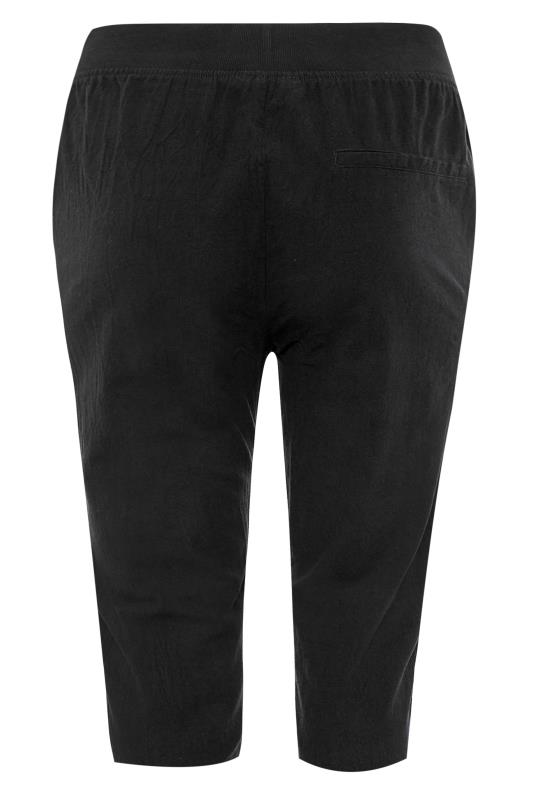 Black Cool Cotton Cropped Jogger | Yours Clothing 5