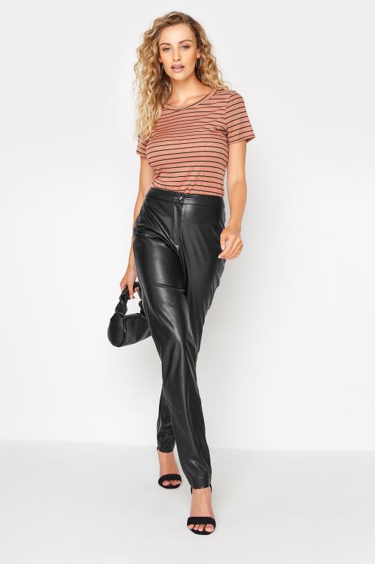 Tall Women's LTS Black Faux Leather Slim Leg Trousers | Long Tall Sally 2
