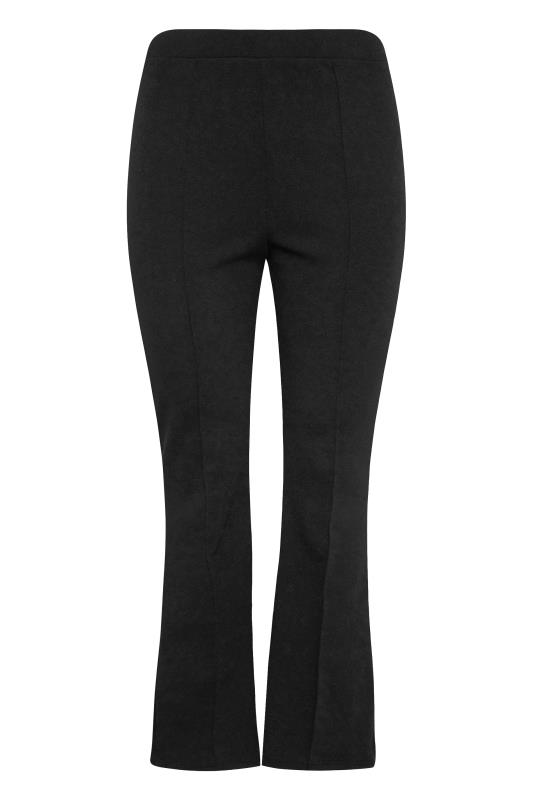 Plus Size Black Scuba Kick Flare Trousers | Yours Clothing 3