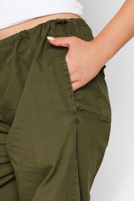 Petite Khaki Green Parachute Trousers | PixieGirl 3