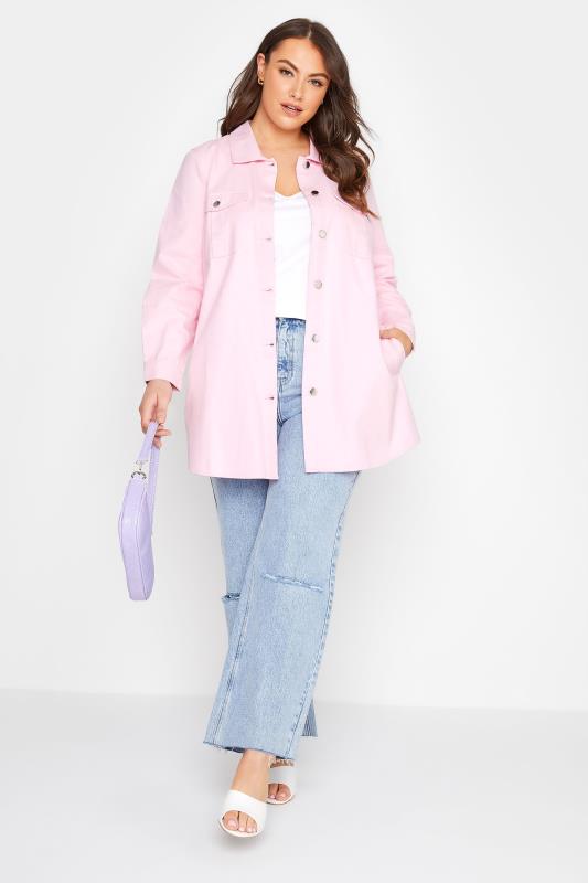 LIMITED COLLECTION Plus Size Light Pink Shacket | Yours Clothing  2