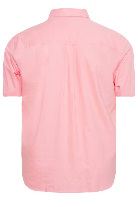 BadRhino Big & Tall Pink Essential Short Sleeve Oxford Shirt 4