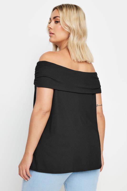 LIMITED COLLECTION Plus Size Black Bardot Top | Yours Clothing 3