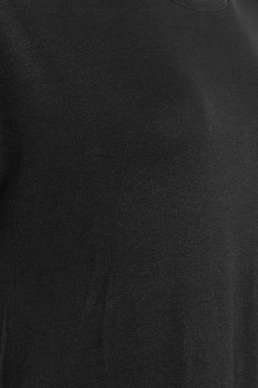 LTS Tall Black Crochet Sleeve Detail T-Shirt 5