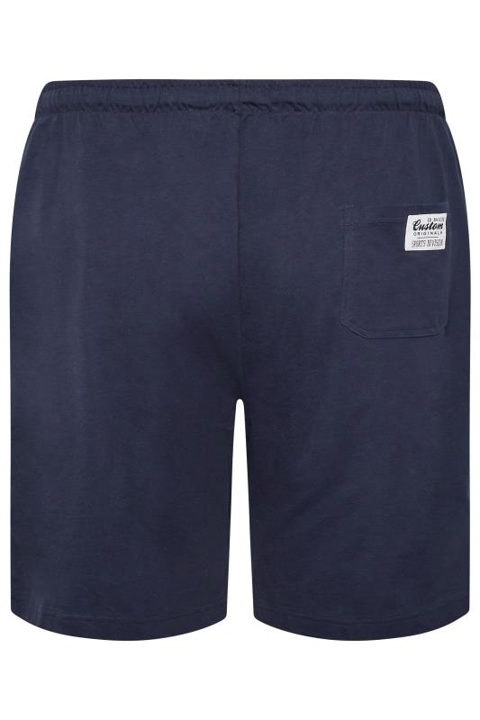 ED BAXTER Big & Tall Navy Blue Varsity Logo Jogger Shorts | BadRhino 2