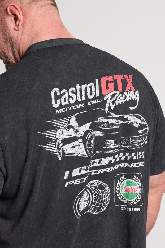 BadRhino Big & Tall Black Acid Wash 'Castrol' Graphic T-Shirt | BadRhino 4