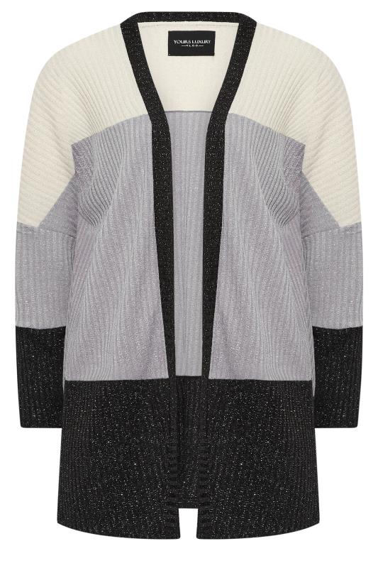 YOURS LUXURY Plus Size Purple Colour Block Soft Touch Cardigan | Yours Clothing 6