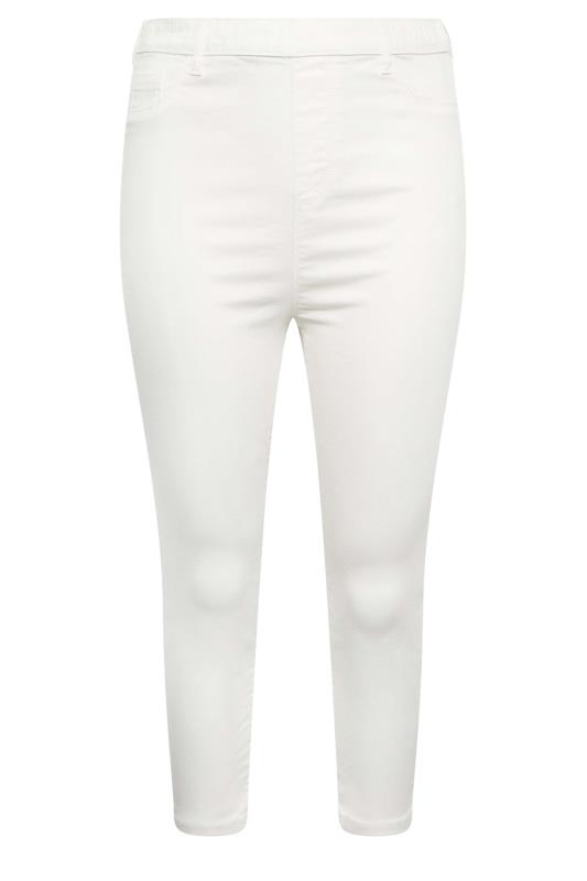 YOURS Plus Size White Cropped Stretch GRACE Jeggings | Yours Clothing  4