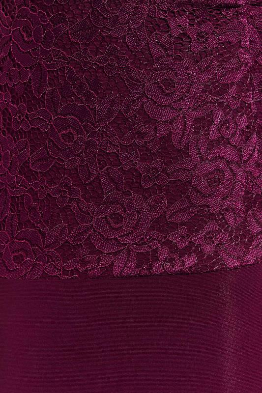 Plus Size LIMITED COLLECTION Plum Purple Lace Bodysuit | Yours Clothing 5