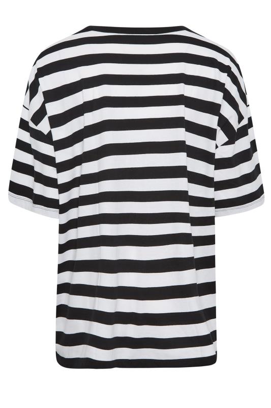 YOURS Plus Size Curve Black Stripe Oversized Boxy T-Shirt | Yours Clothing  7