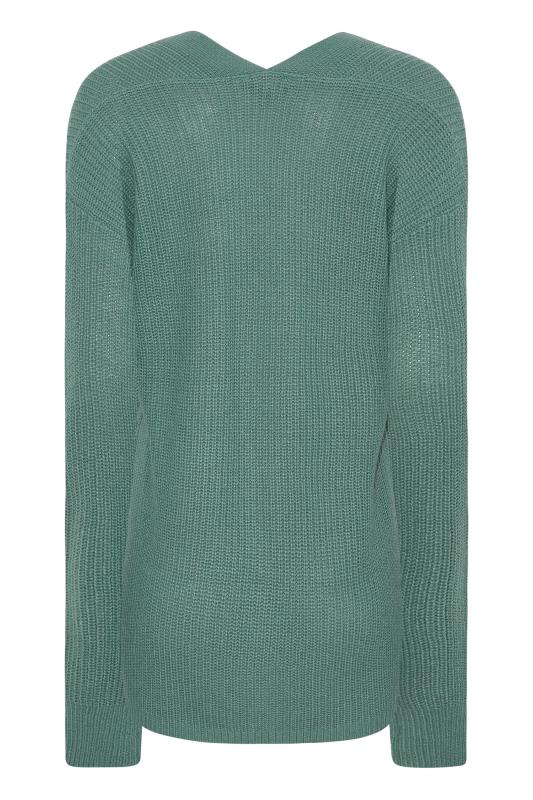 LTS Tall Green Knitted Cardigan_BK.jpg
