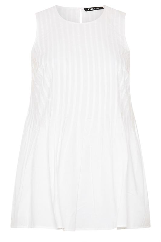 YOURS Plus Size White Pleated Peplum Cami Vest | Yours Clothing 5