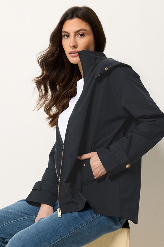  M&Co marineblauwe korte mac-jas