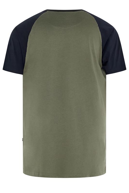 KAM Big & Tall Green Raglan Graphic Print T-Shirt | BadRhino 2