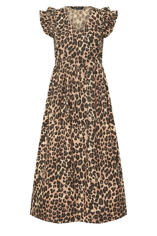 M&Co Petite Natural Brown Leopard Print Cotton Dress | M&Co 5