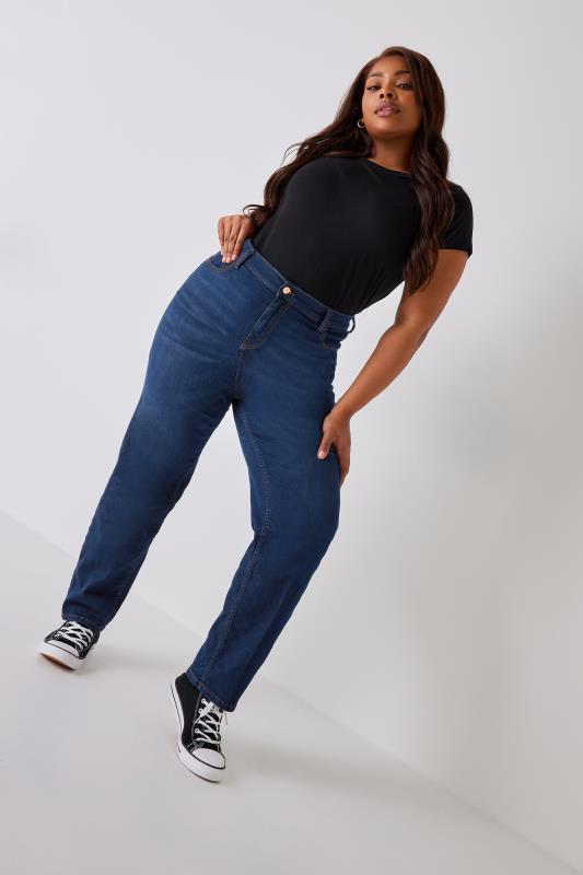  Grande Taille YOURS Curve Indigo Blue Straight Leg RUBY Jeans