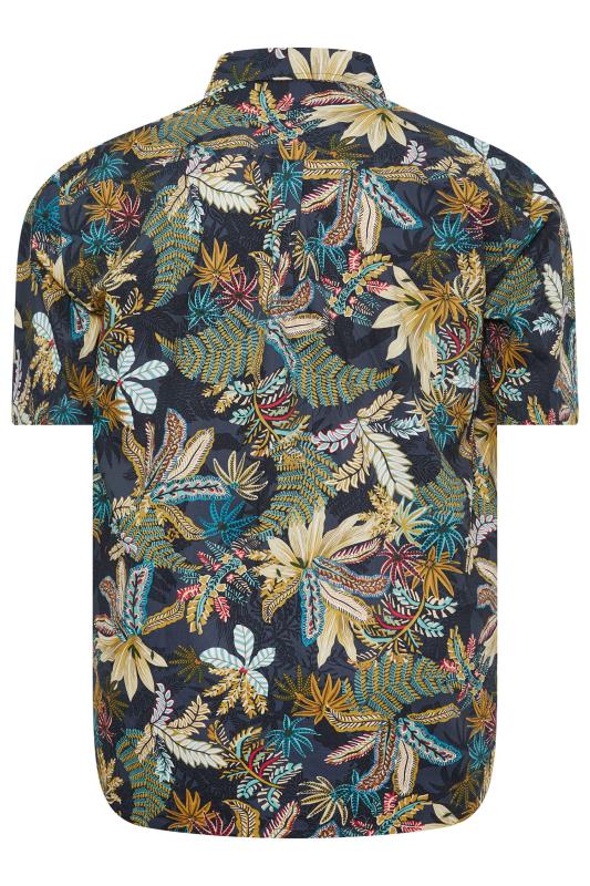 ESPIONAGE Big & Tall Green Jungle Leaf Print Shirt | BadRhino 4