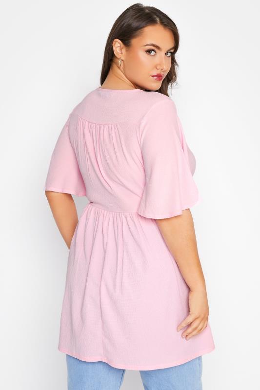 LIMITED COLLECTION Curve Pink Tie Waist Crinkle Top_C.jpg
