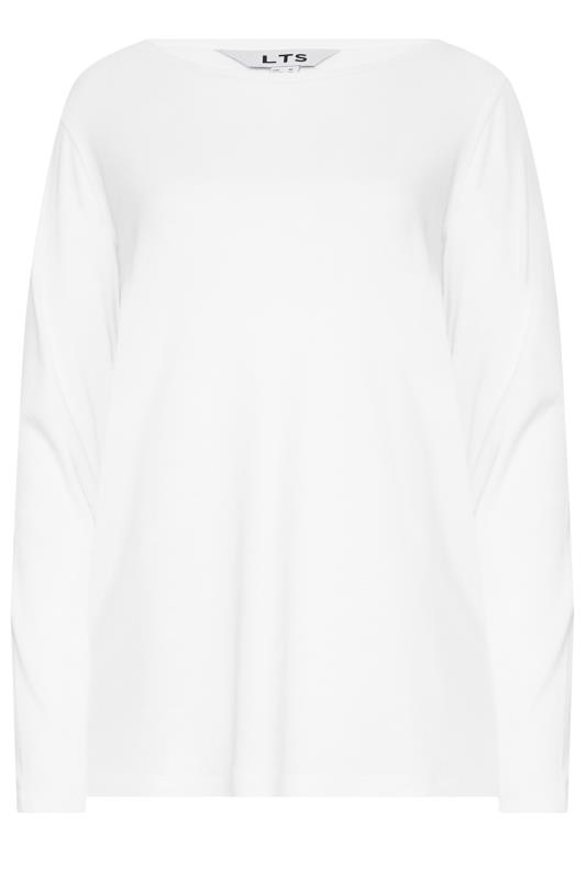 LTS Tall Women's White Crew Neck Long Sleeve Cotton T-Shirt | Long Tall Sally 6