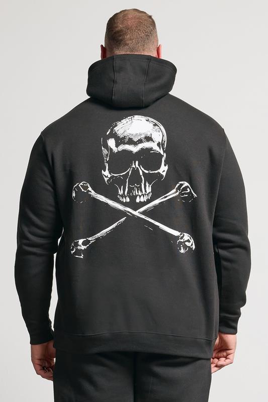 BadRhino Big & Tall Black Skull Graphic Hoodie | BadRhino 4