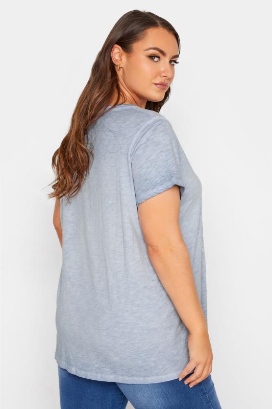 Plus Size Blue 'Spread More Love' Graphic T-Shirt | Yours Clothing 3