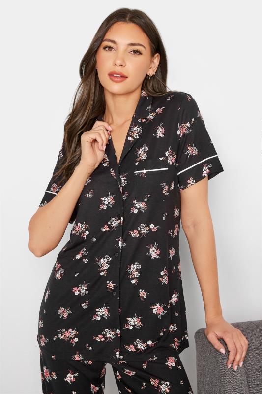 Tall Women's LTS Black Floral Print Pyjama Set | Long Tall Sally 3