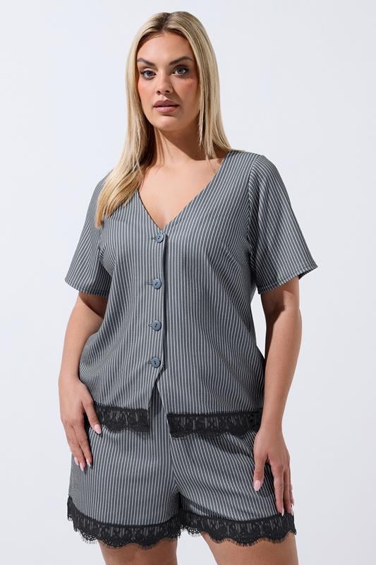  LIMITED COLLECTION camisa de rayas grises