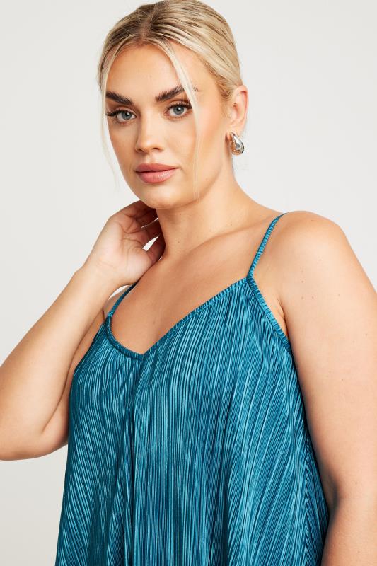 LIMITED COLLECTION Plus Size Blue Plisse Cami Top | Yours Clothing 3