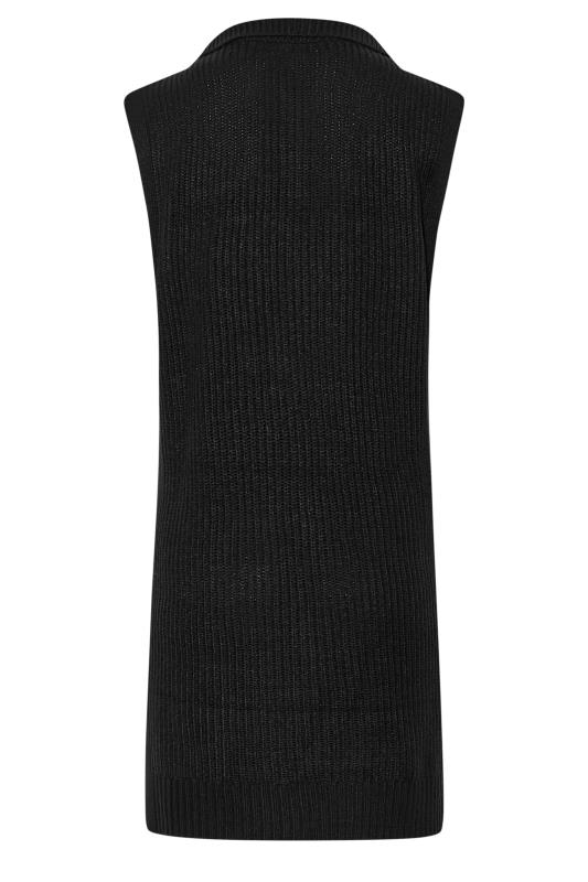 LTS Tall Black Zip Longline Knitted Vest Top 7