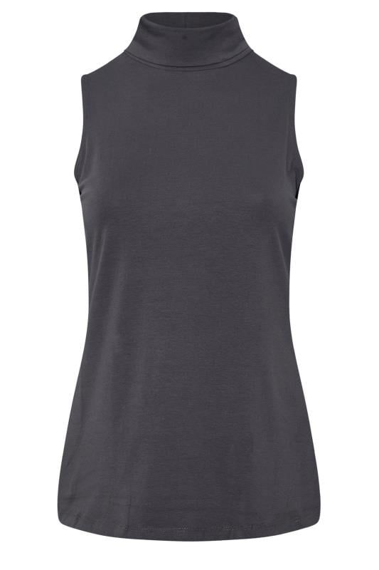 YOURS Plus Size Charcoal Grey Turtle Neck Sleeveless Top | Yours Clothing 6