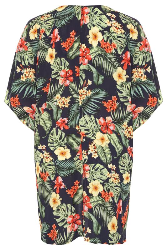 Green Tropical Longline Kimono | Yours Clothing 6