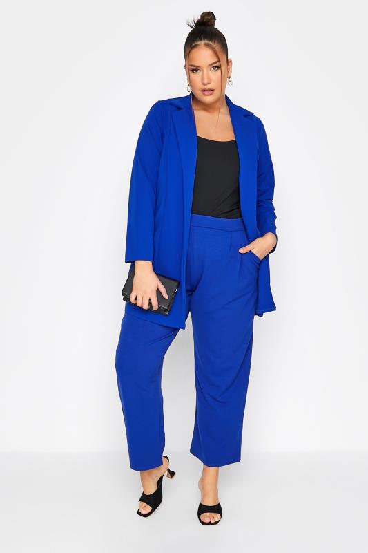 LIMITED COLLECTION Curve Cobalt Blue Wide Leg Trousers_B.jpg