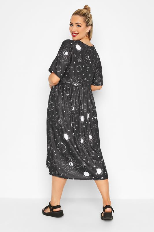 LIMITED COLLECTION Plus Size Black Astrology Smock Dress | Yours Clothing 3