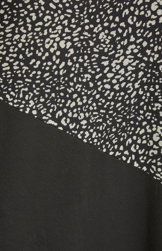 Plus Size Black Leopard Print Panel Top | Yours Clothing 5