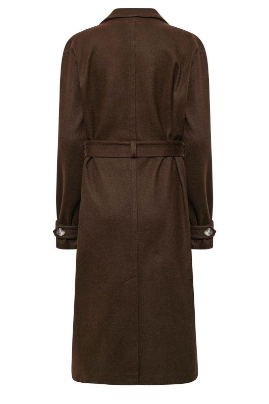 LTS Tall Chocolate Brown Formal Trench Coat 7