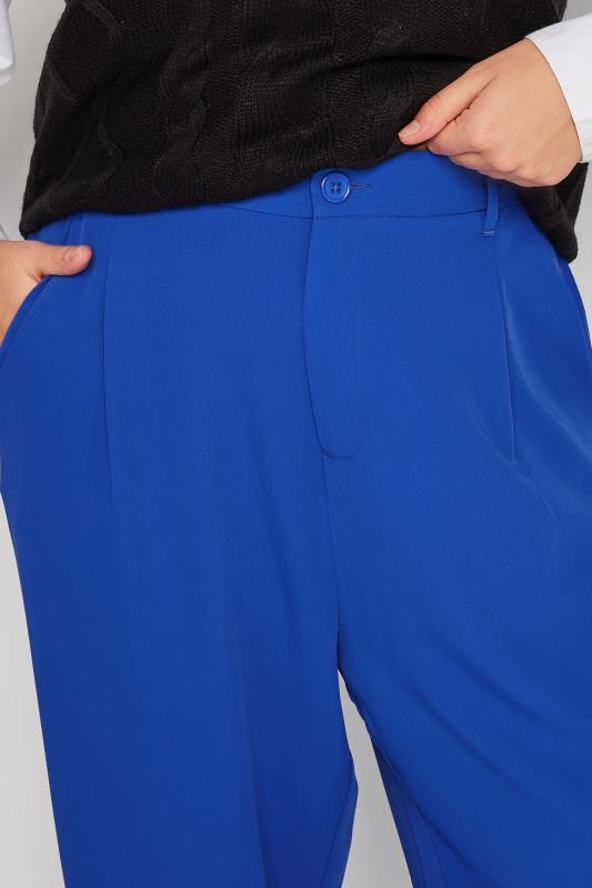 Curve Bright Blue Wide Leg Stretch Dad Trousers | Yours Clothing 3
