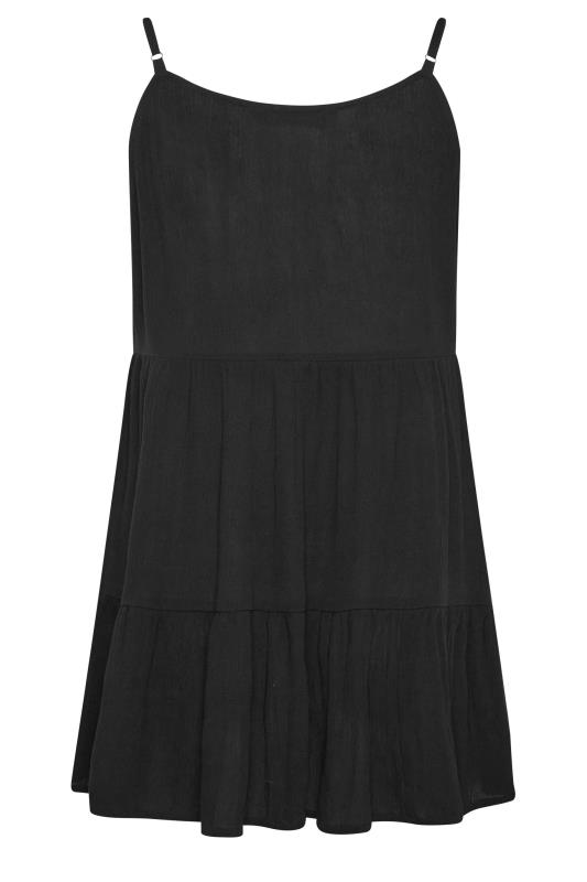 LIMITED COLLECTION Plus Size Black Crinkle Tiered Swing Vest Top ...