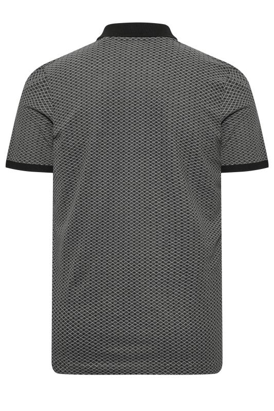 BadRhino Big & Tall Grey Geometric Print Polo Shirt | BadRhino 4