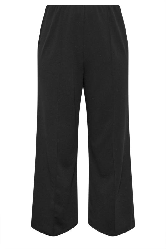 YOURS Plus Size Black Pintuck Wide Leg Trousers | Yours Clothing 6