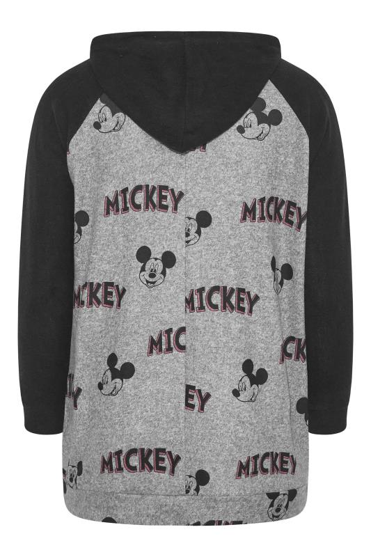 Plus Size DISNEY Grey 'Mickey' Print Soft Touch Hoodie | Yours Clothing 7