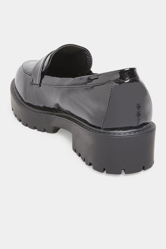 Plus Size Black Patent Chunky Loafers In Wide E Fit & Extra Wide EEE Fit | Yours Clothing 4