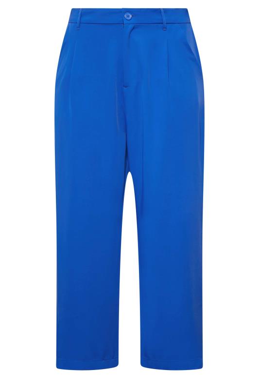 Curve Bright Blue Wide Leg Stretch Dad Trousers | Yours Clothing 5