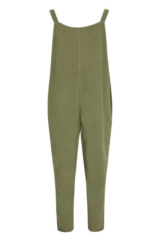 LIMITED COLLECTION Plus Size Curve Khaki Green Pocket Dungarees | Yours Clothing  7