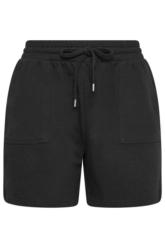 YOURS PETITE Plus Size Black Jersey Shorts | Yours Clothing 1