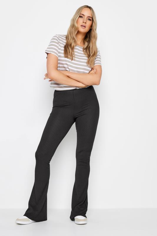 Tall  LTS Tall Black Ribbed Flared Trousers