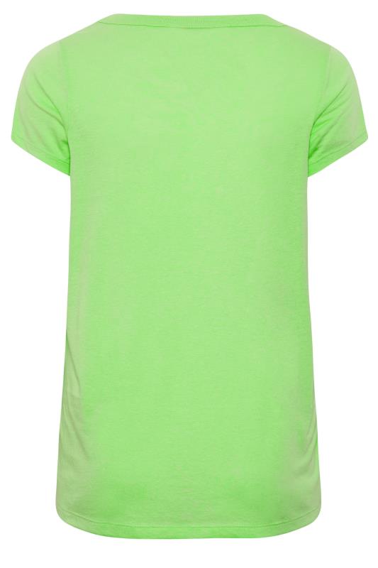 YOURS Plus Size Curve Bright Green Essential T-Shirt | Yours Clothing  6