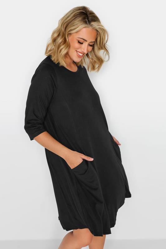 YOURS Plus Size Black Pocket Dress | Yours Clothing 1