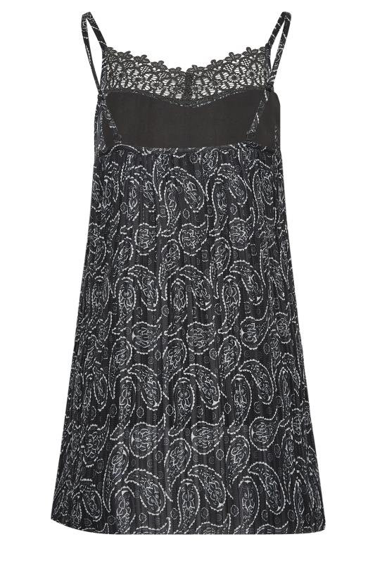 LTS Tall Black Paisley Print Mesh Lace Vest Top | Long Tall Sally 7