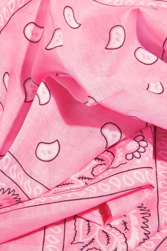 Pink Paisley Print Bandana Scarf | Yours Clothing 6