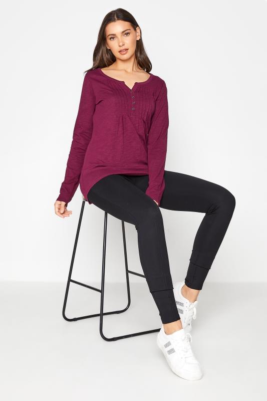 LTS MADE FOR GOOD Tall Burgundy Red Henley Top 2